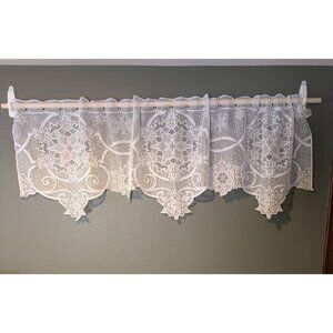 Vintage Heritage Lace Ivory White Lace Valance Curtain 59" x 18"